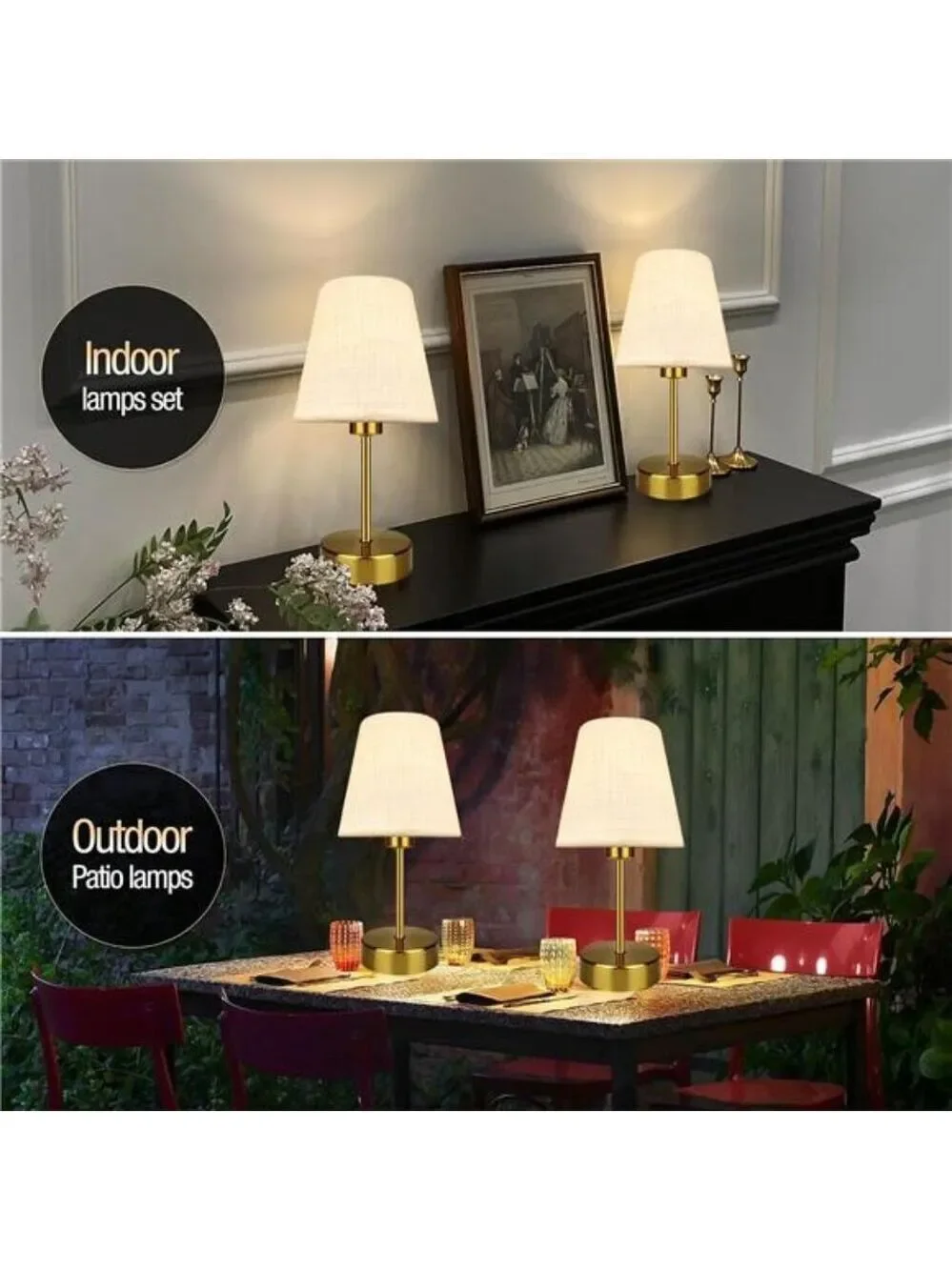 Mini Table Lamp Rechargeable Cordless Dimmable Night Light Warm Soft LED Bedroom